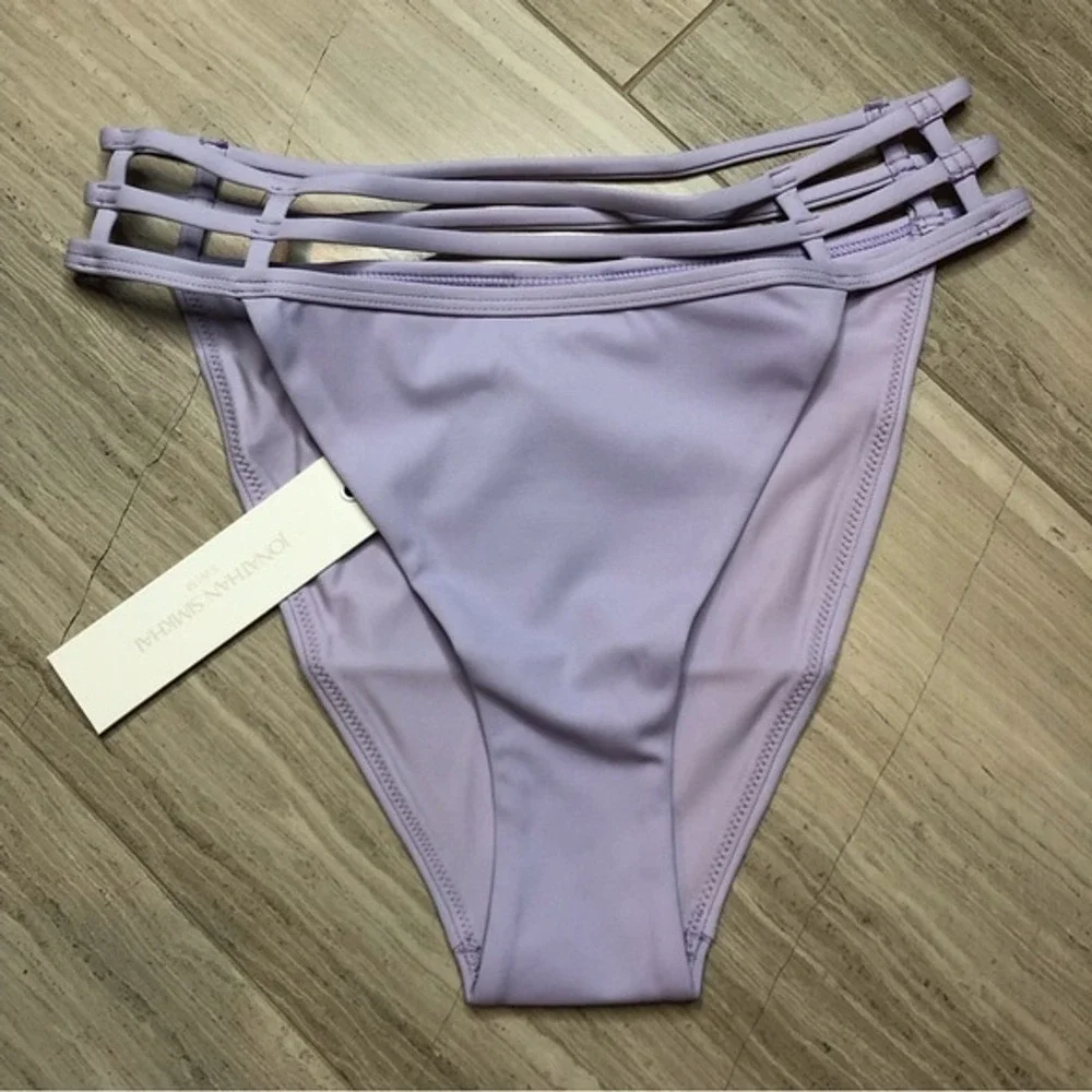 Jonathan Simkhai Amenda Strappy Bikini Summer Vacation Bottom Lupine Lilac Small